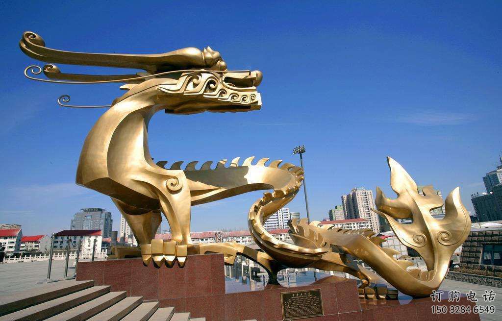 鏤空臥龍雕塑廠家 現代抽象擺件 廣場切面臥龍雕塑