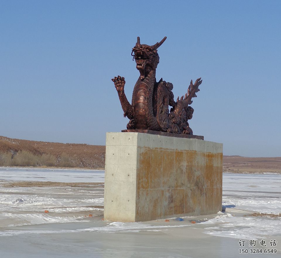 抽象臥龍雕塑廠家 創(chuàng)意村口擺件 戶外彩繪臥龍雕塑