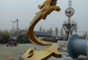 幾何飛龍雕塑廠家 中式室內(nèi)擺件 草地切面飛龍雕塑