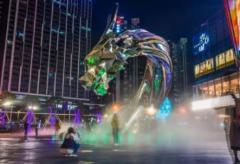 草地水龍雕塑廠家 海洋噴水小品 戶外異形水龍雕塑