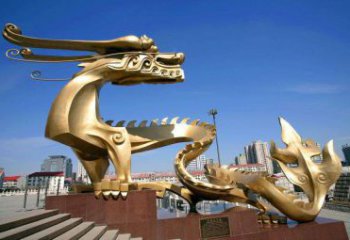 鏤空臥龍雕塑廠家 現代抽象擺件 廣場切面臥龍雕塑