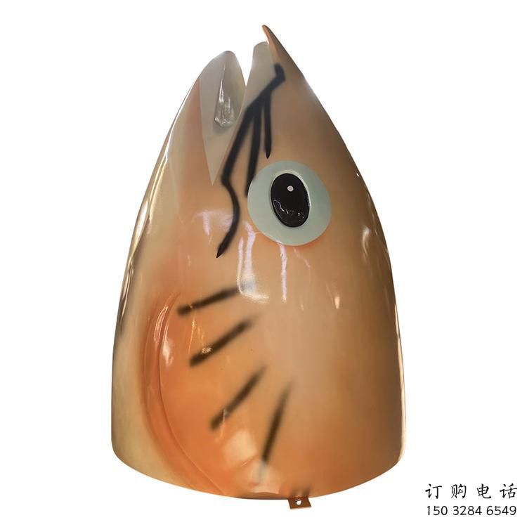 仿真魚頭雕塑廠家 大型彩繪擺件 公園噴漆魚頭雕塑