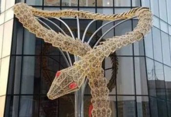 鏤空龍形雕塑廠家 現(xiàn)代抽象擺件 戶外切面龍形雕塑