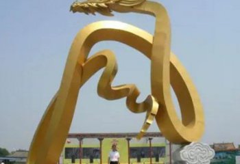 商場(chǎng)龍形雕塑廠家 中式戶外小品 酒店拉絲龍形雕塑