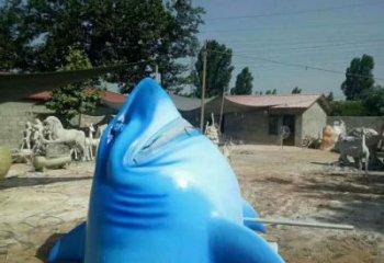 庭院魚頭雕塑廠家 歐式仿真擺件 戶外噴漆魚頭雕塑