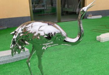 鏡面鴕鳥雕塑廠家 現代廣場擺件 游樂場異形鴕鳥雕塑