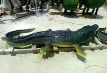 園林鱷魚(yú)雕塑廠家 大型酒店擺件 街道仿古鱷魚(yú)雕塑