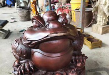 彩繪金蟾雕塑廠家 卡通噴漆小品 酒店現代金蟾雕塑