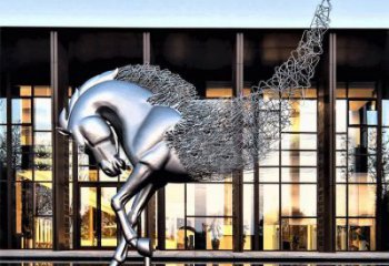 幾何馬頭雕塑廠家 中式戶外擺件 大型切面馬頭雕塑