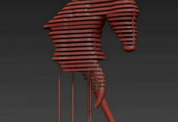 別墅區馬頭雕塑廠家 卡通噴漆小品 戶外鏤空馬頭雕塑