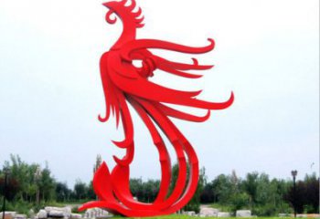 幾何火鳳凰雕塑廠家 中式烤漆擺件 廣場現(xiàn)代火鳳凰雕塑