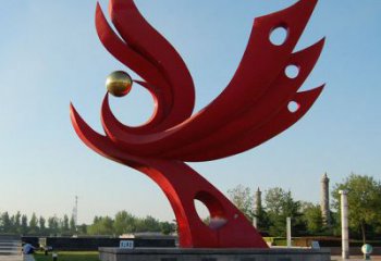 異形火鳳凰雕塑廠家 戶外創(chuàng)意擺件 大型街頭火鳳凰雕塑
