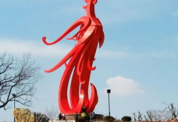 噴漆火鳳凰雕塑廠家 現(xiàn)代廣場小品 不銹鋼大型火鳳凰雕塑