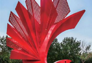 拉絲火鳳凰雕塑廠家 大型剪影擺件 游樂場異形火鳳凰雕塑