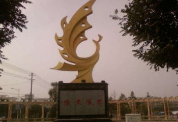 公園金鳳凰雕塑廠家 中式啞光小品 風(fēng)景區(qū)仿古金鳳凰雕塑