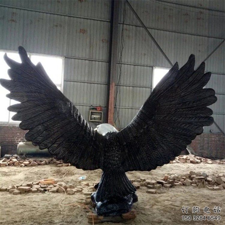 仿古雄鷹雕塑廠家 戶外賓館小品 玄關(guān)彩繪雄鷹雕塑