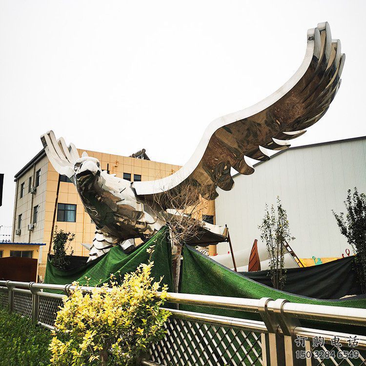 商業(yè)街雄鷹雕塑廠家 大型現(xiàn)代擺件 步行街異形雄鷹雕塑