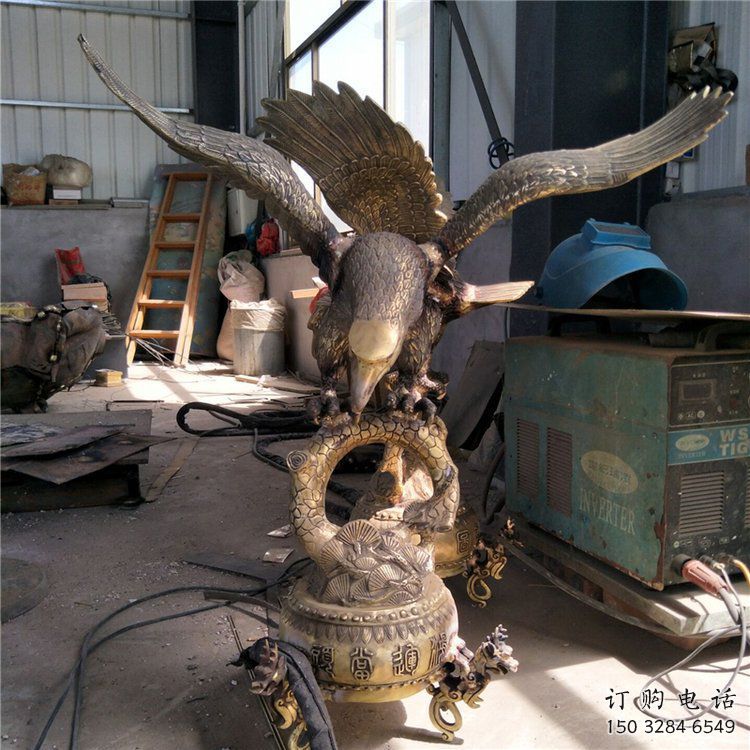 風景區雄鷹雕塑廠家 中式室內擺件 大型仿古雄鷹雕塑