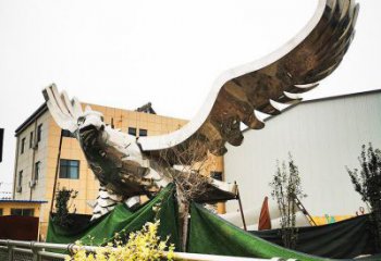 商業街雄鷹雕塑廠家 大型現代擺件 步行街異形雄鷹雕塑