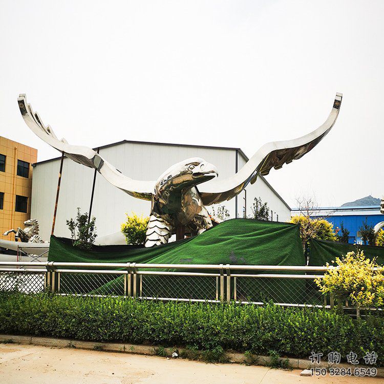 公園雄鷹雕塑廠家 中式噴漆小品 風景區(qū)仿古雄鷹雕塑