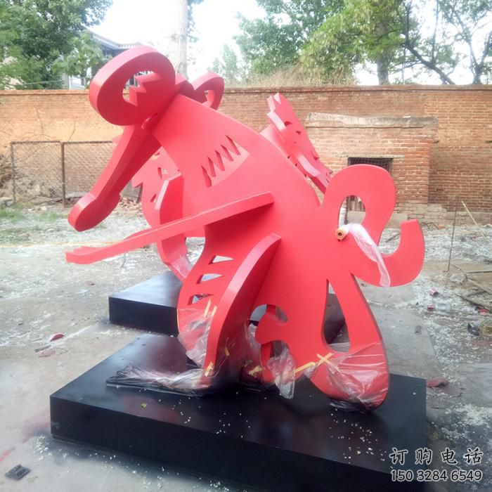 鏤空十二生肖雕塑廠家 現代擺件 切面十二生肖雕塑