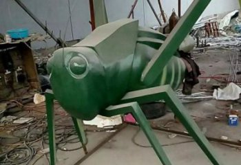 拉絲蟈蟈雕塑廠家 大型烤漆擺件 游樂場異形蟈蟈雕塑