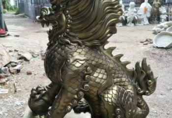 庭院麒麟雕塑廠家 歐式仿真擺件 戶外噴漆麒麟雕塑