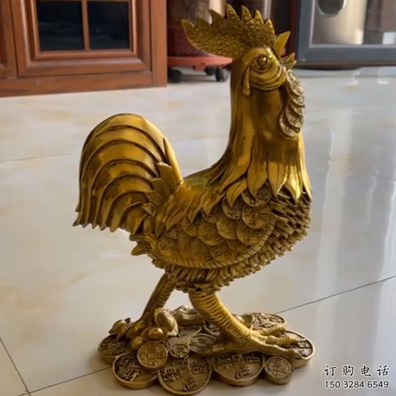 仿真金雞雕塑廠家 大型房地產擺件 公園噴漆金雞雕塑