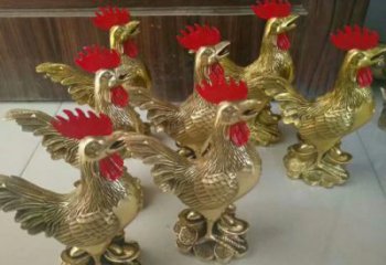 游樂場金雞雕塑廠家 仿真擺件 大型現代金雞雕塑