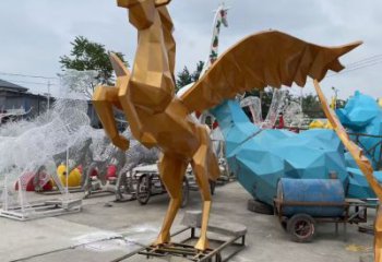 商業(yè)街飛馬雕塑廠家 大型抽象擺件 步行街異形飛馬雕塑
