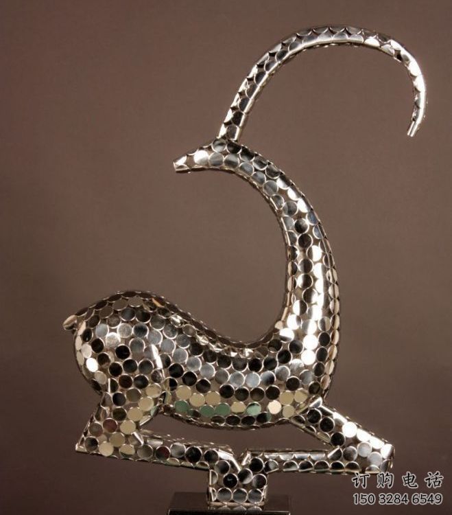 游樂場羊雕塑廠家 現代擺件 不銹鋼羊雕塑