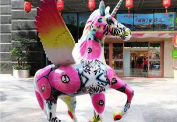 幼兒園飛馬雕塑廠家 卡通噴漆小品 戶外異形飛馬雕塑