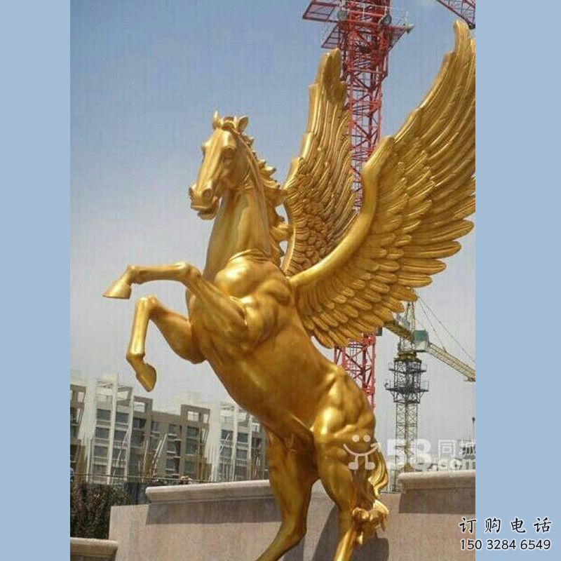 公園金馬雕塑廠家 中式鍍金小品 風景區仿古金馬雕塑