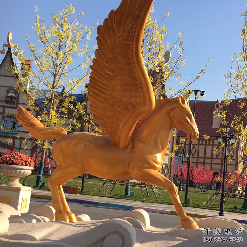 商場金馬雕塑廠家 中式創意小品 酒店拉絲金馬雕塑