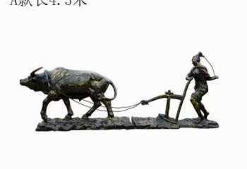 公園耕牛雕塑廠家 中式烤漆小品 風景區仿古耕牛雕塑