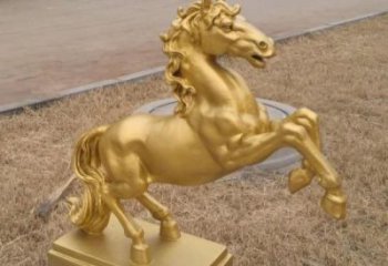 街道金馬雕塑廠家 創(chuàng)意村口小品 戶外拉絲金馬雕塑