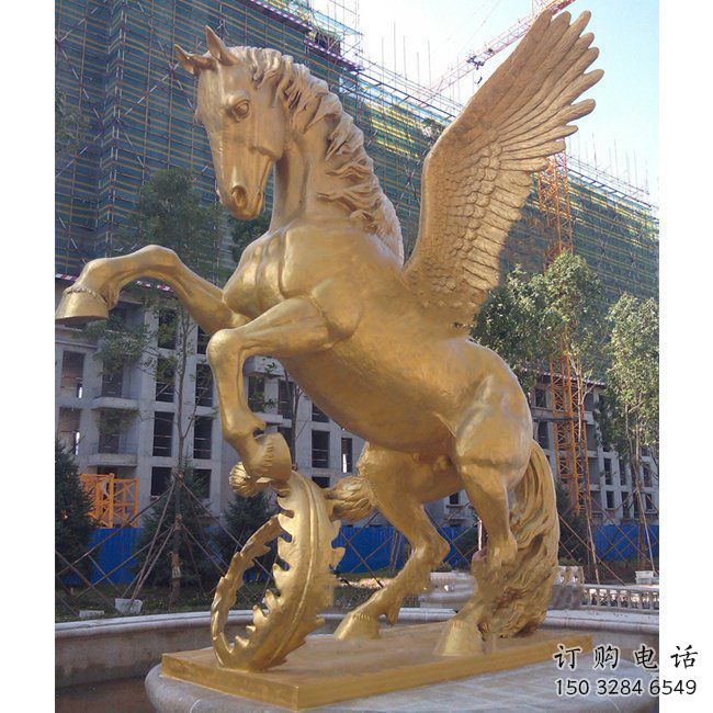 抽象金馬雕塑廠家 創(chuàng)意村口擺件 現(xiàn)代彩繪金馬雕塑