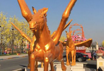 戶外金馬雕塑廠家 歐式創意小品 酒店拉絲金馬雕塑