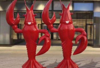 游樂(lè)場(chǎng)大蝦雕塑廠家 海洋賓館擺件 卡通大蝦雕塑