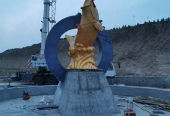 步行街鯉魚跳龍門雕塑廠家 大型現代創意擺件 