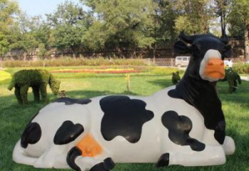 游樂場奶牛雕塑廠家 現代創意擺件 大型奶牛雕塑