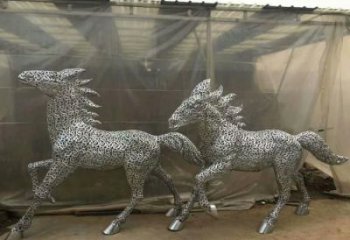 抽象花片馬雕塑廠家 公園創(chuàng)意擺件 戶外彩繪花片馬雕塑