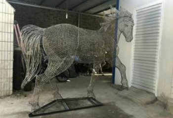 商場(chǎng)花片馬雕塑廠家 中式室內(nèi)小品 戶外拉絲花片馬雕塑