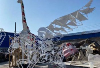 公園花片馬雕塑廠家 中式噴漆小品 風(fēng)景區(qū)仿古花片馬雕塑