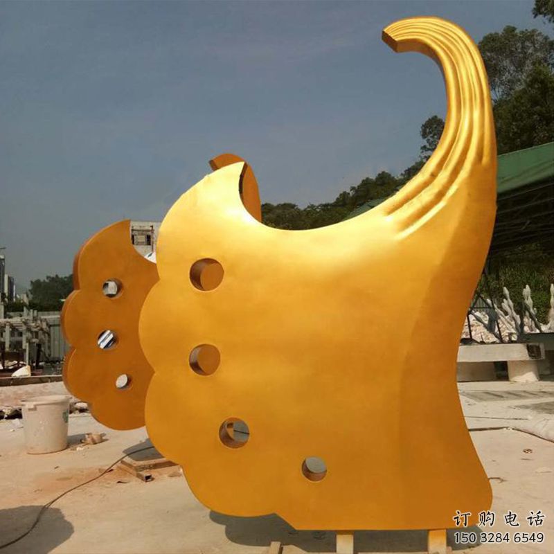 異形鳳鳥雕塑廠家 現代異形擺件 酒店拉絲鳳鳥雕塑