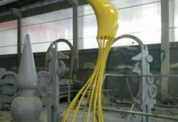 鏤空鳳鳥雕塑廠家 現代抽象擺件 房地產切面鳳鳥雕塑