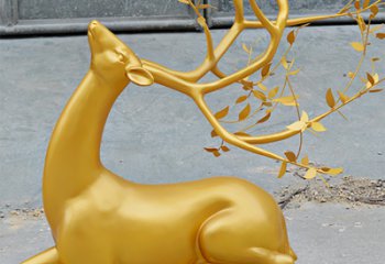 彩繪小鹿雕塑廠家 卡通噴漆小品 草地抽象小鹿雕塑