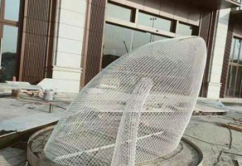 鏤空鯨魚(yú)雕塑廠家 現(xiàn)代抽象擺件 戶外切面鯨魚(yú)雕塑