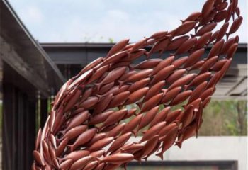 烤漆魚群雕塑廠家 海洋賓館擺件 現(xiàn)代抽象魚群雕塑