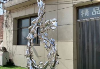 商業(yè)街魚群雕塑廠家 大型現(xiàn)代擺件 步行街異形魚群雕塑